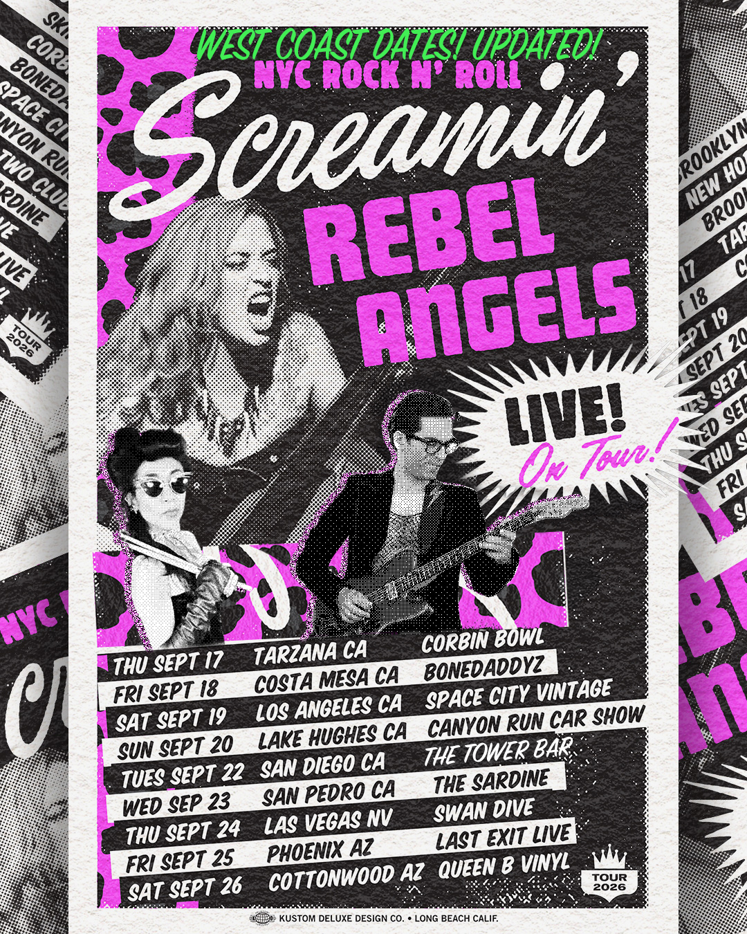 Screamin' Rebel Angels 2026 West Coast tour flyer